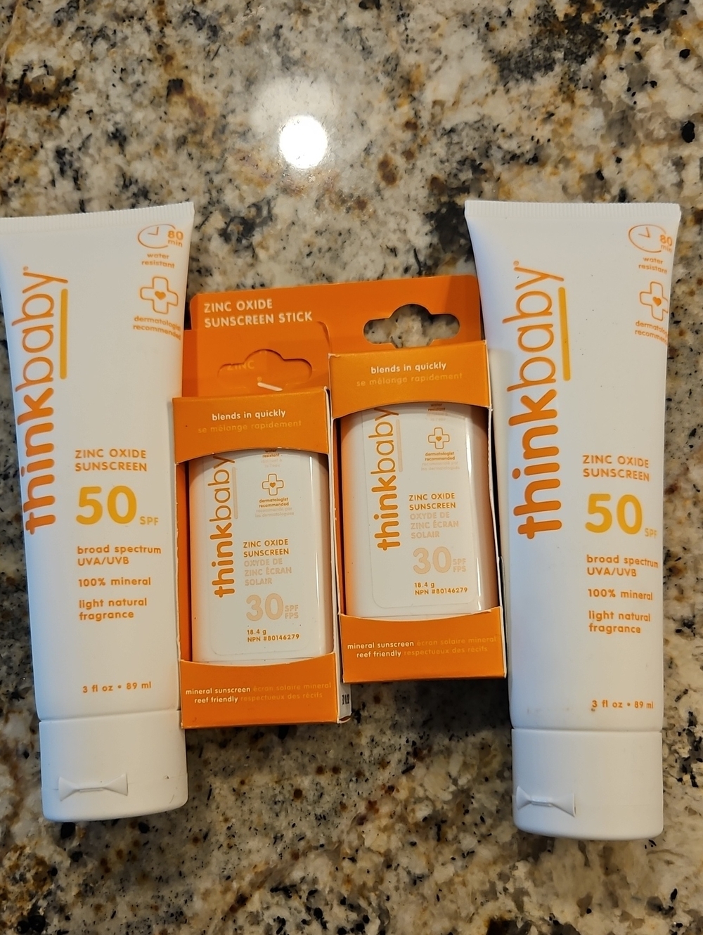 Thinkbaby Zinc Oxide Sunscreen SPF 50 - White/Orange Packaging 4 Pack